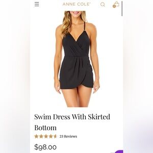 Anne Cole Black Swim Dress One Piece